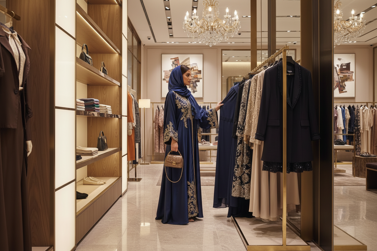 Glamorous Arabic Model Shopping Banner